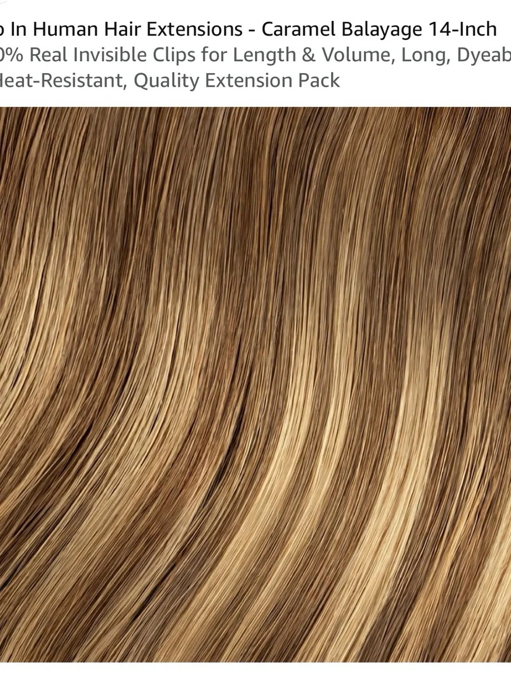 Invisible Clip-In Hair Extensions 14”  - Caramel Balayage Blend
